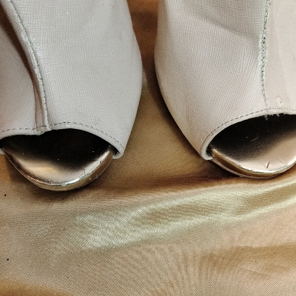 Charlotte Russe Cream Peep-Toe Stiletto Heels - Picture 5 of 6